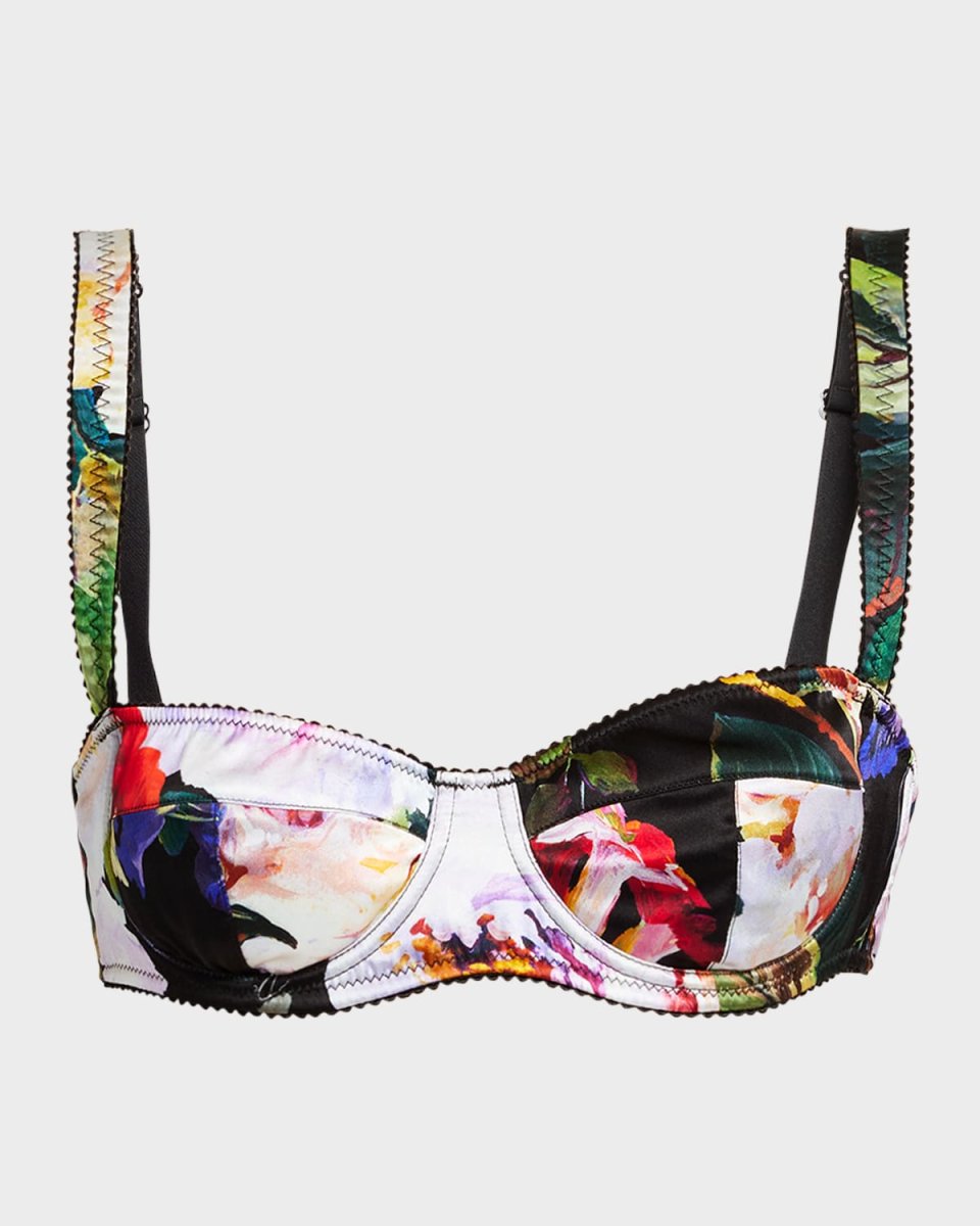 Floral Print Balconette Bra
